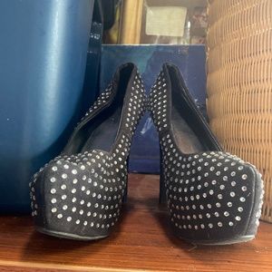Black with sequin heels